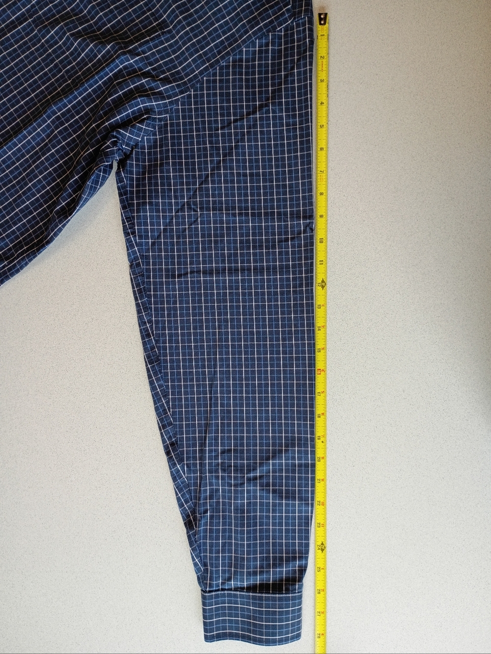 Eddie Bauer Mens TXL Navy Blue White Check Plaid Button Down Dress Shirt XL Tall - Picture 5 of 6